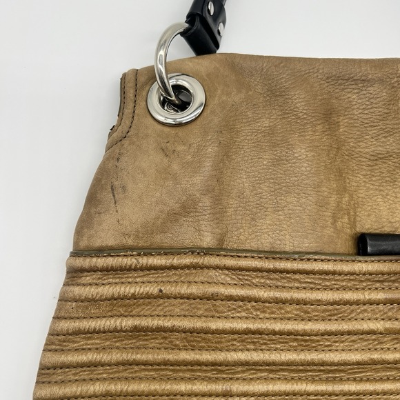 Gorgeous Vintage Orla Kiely Brown Embossed Leather Handbag Large - Picture 8 of 10